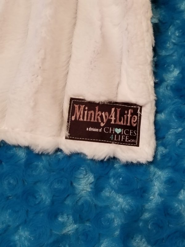 Minky4Life Teal Rose/ Faux Chinchilla 50"x60